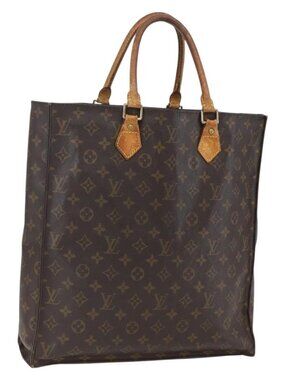 LOUIS VUITTON Monogram Sac Plat Hand Bag M51140 LV Auth bs31940